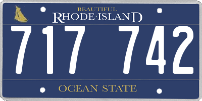 RI license plate 717742