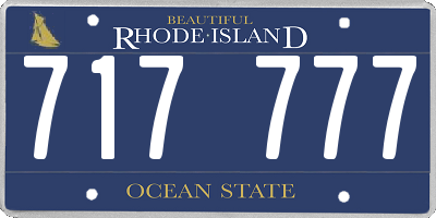 RI license plate 717777
