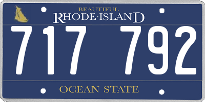 RI license plate 717792