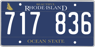 RI license plate 717836