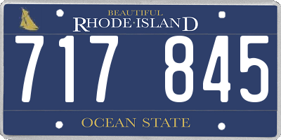 RI license plate 717845