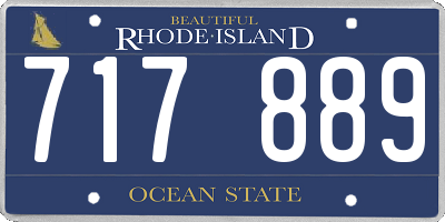 RI license plate 717889