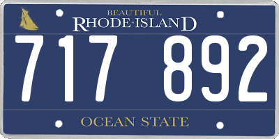 RI license plate 717892