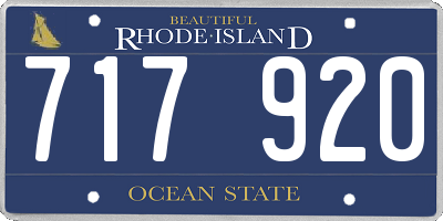 RI license plate 717920