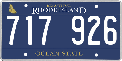 RI license plate 717926