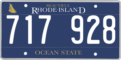 RI license plate 717928