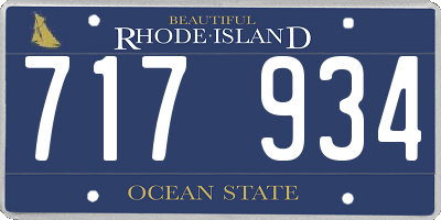 RI license plate 717934
