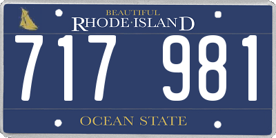 RI license plate 717981
