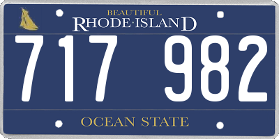 RI license plate 717982