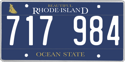 RI license plate 717984