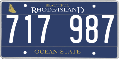 RI license plate 717987