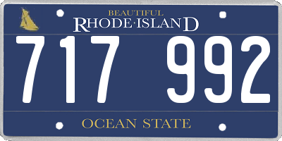 RI license plate 717992