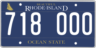 RI license plate 718000