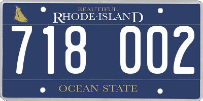 RI license plate 718002