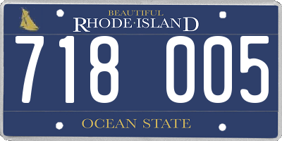 RI license plate 718005