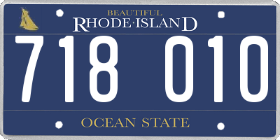 RI license plate 718010