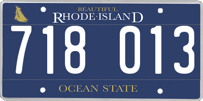 RI license plate 718013