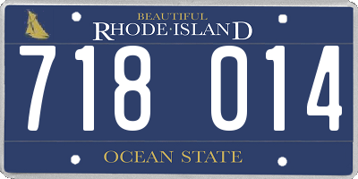 RI license plate 718014