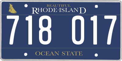 RI license plate 718017