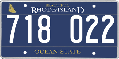 RI license plate 718022