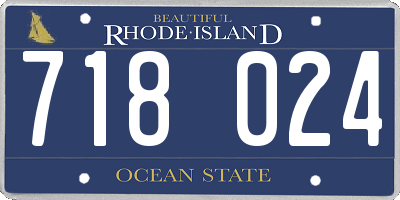 RI license plate 718024