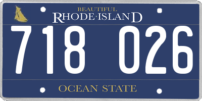 RI license plate 718026