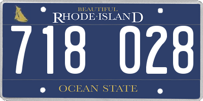 RI license plate 718028