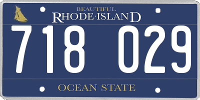 RI license plate 718029