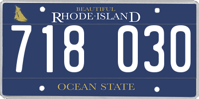 RI license plate 718030