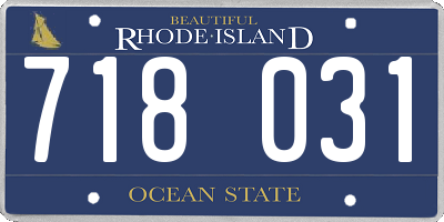 RI license plate 718031