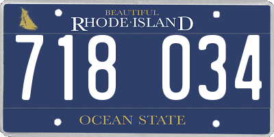 RI license plate 718034