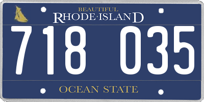 RI license plate 718035