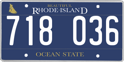 RI license plate 718036