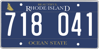 RI license plate 718041