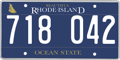 RI license plate 718042