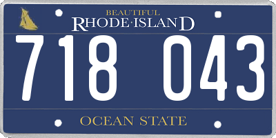 RI license plate 718043