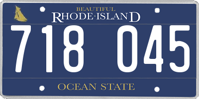 RI license plate 718045