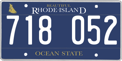 RI license plate 718052