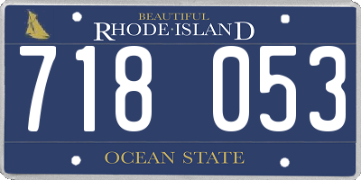 RI license plate 718053