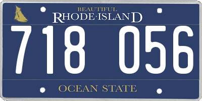 RI license plate 718056