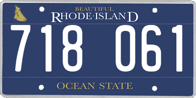 RI license plate 718061