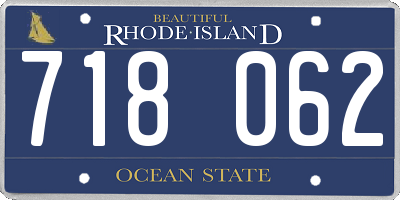 RI license plate 718062