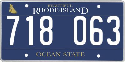 RI license plate 718063
