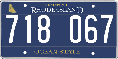 RI license plate 718067