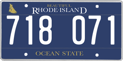 RI license plate 718071
