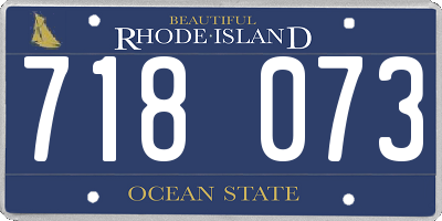 RI license plate 718073