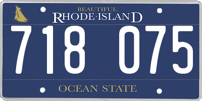 RI license plate 718075