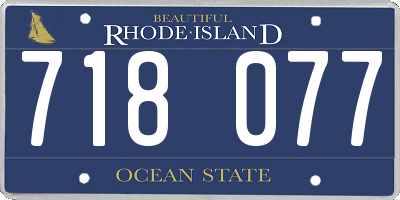 RI license plate 718077