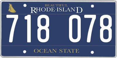 RI license plate 718078