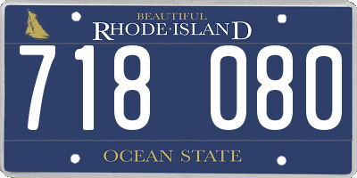 RI license plate 718080